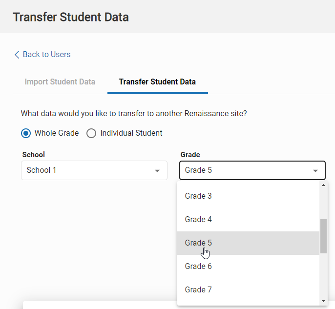 Transferring Student Data from Site to Site