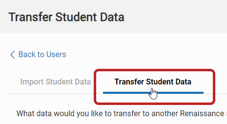 Transferring Student Data from Site to Site