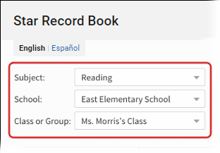 Star Record Book - Screening Comparison Tab