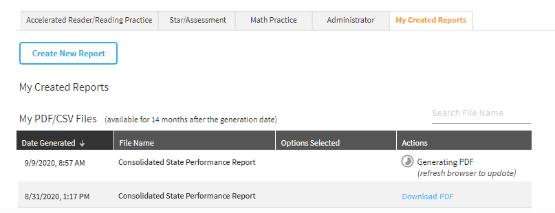 Consolidated State Performance Report