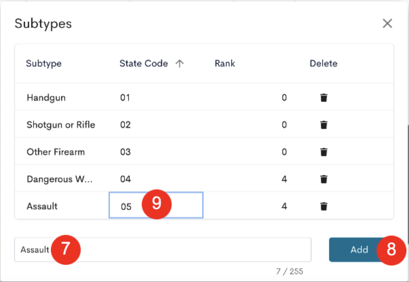 Configure Behavior State Codes