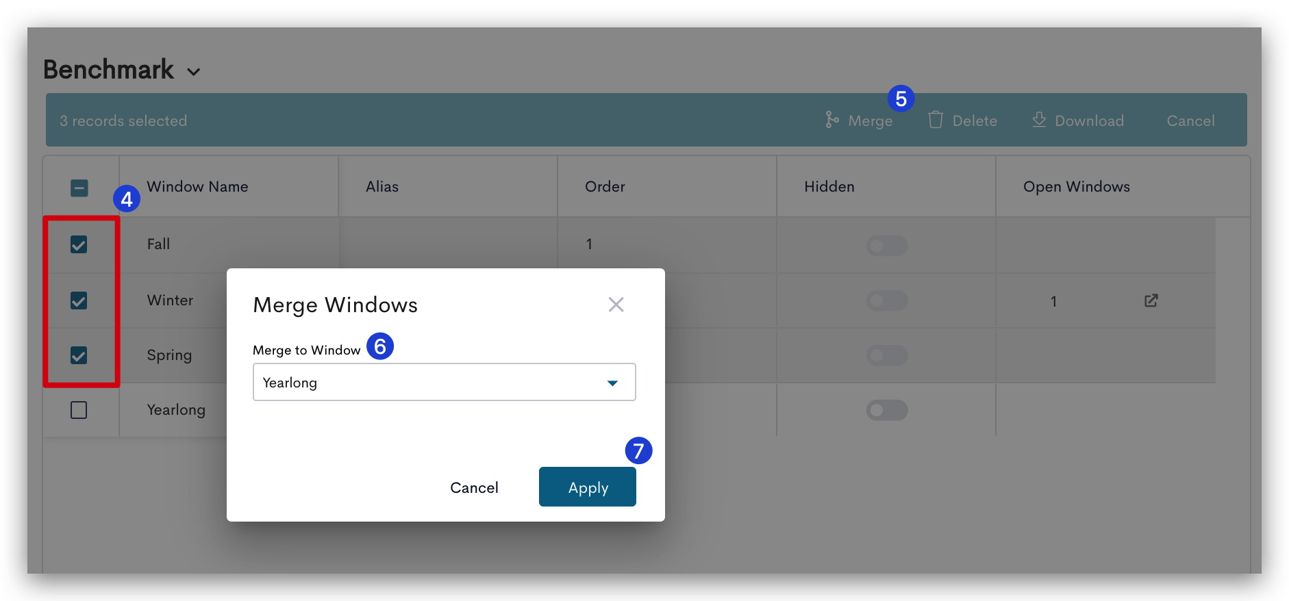 Merge Assessment Windows