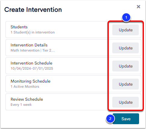 Create an Intervention Monitored by Assessment