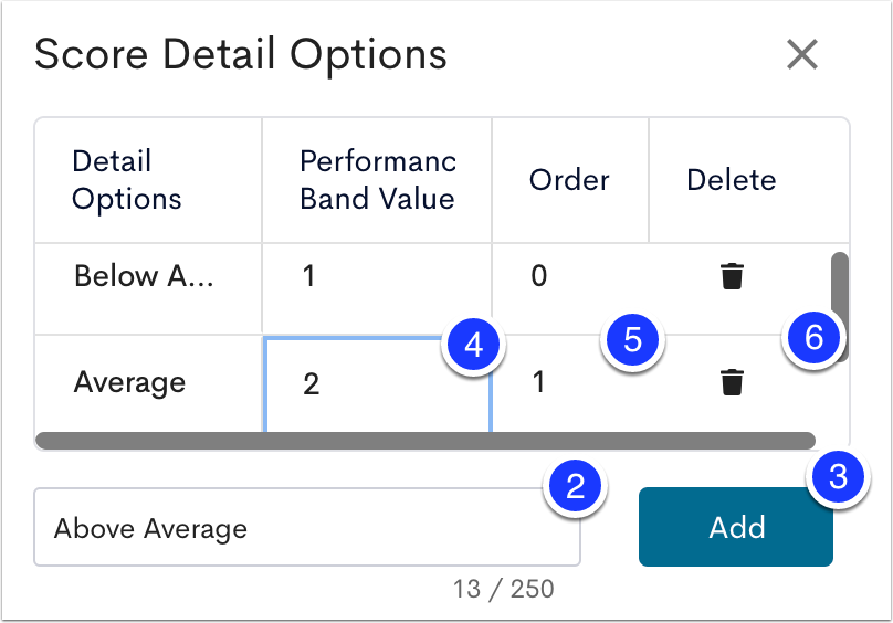 Adding Score Detail Options