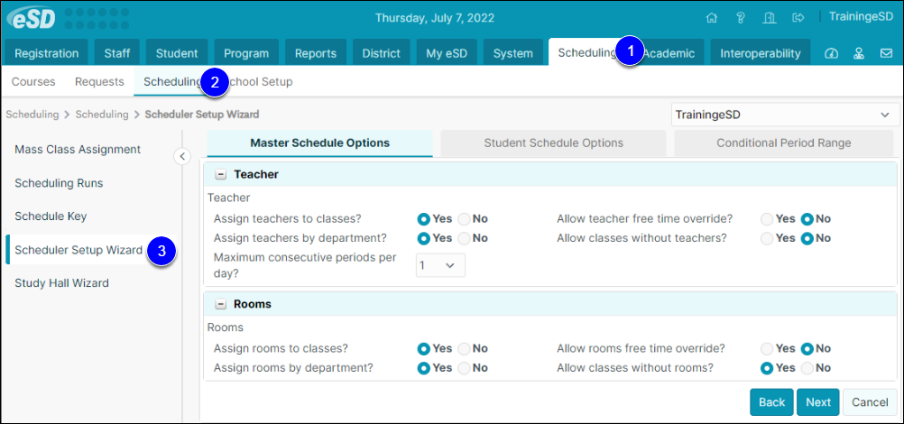 Scheduler Setup Wizard
