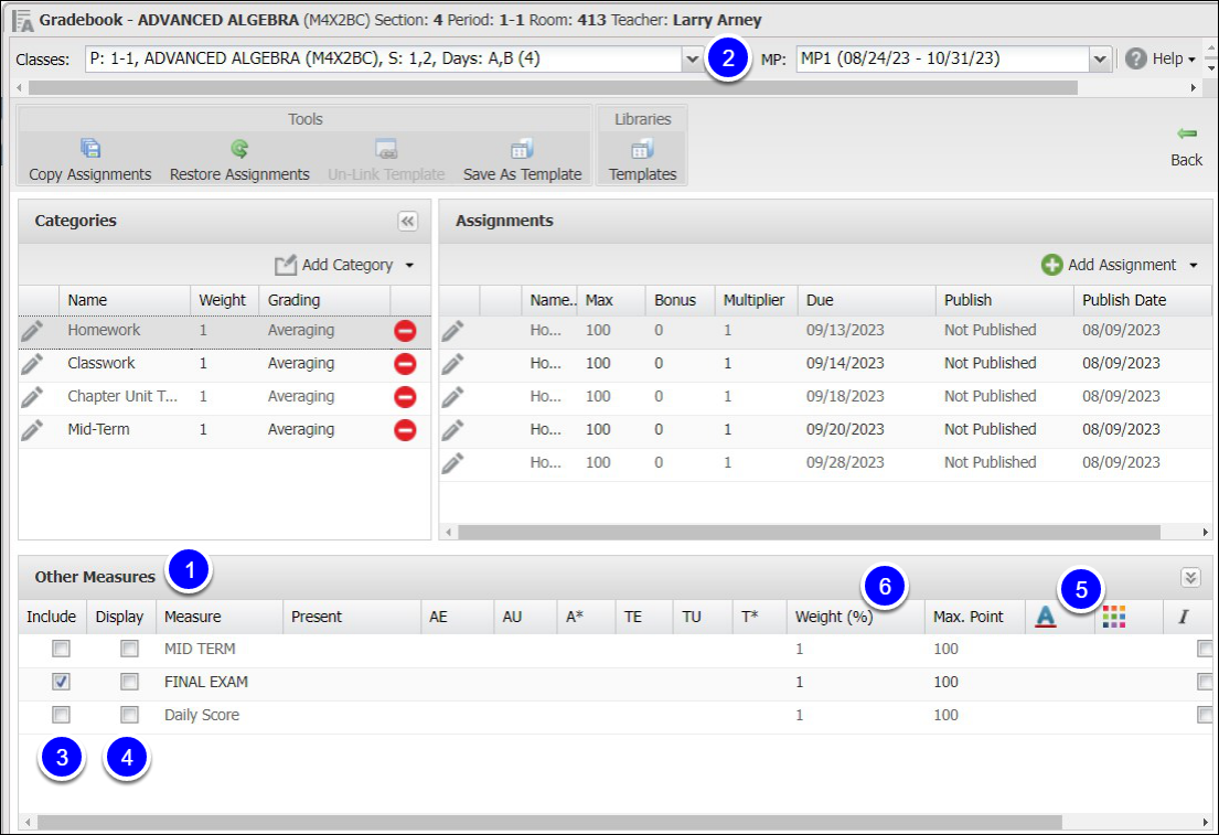 Gradebook Setup Tools