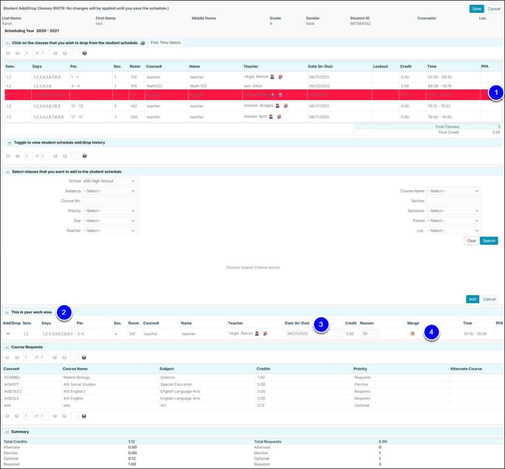 Course Add/Drop Tool