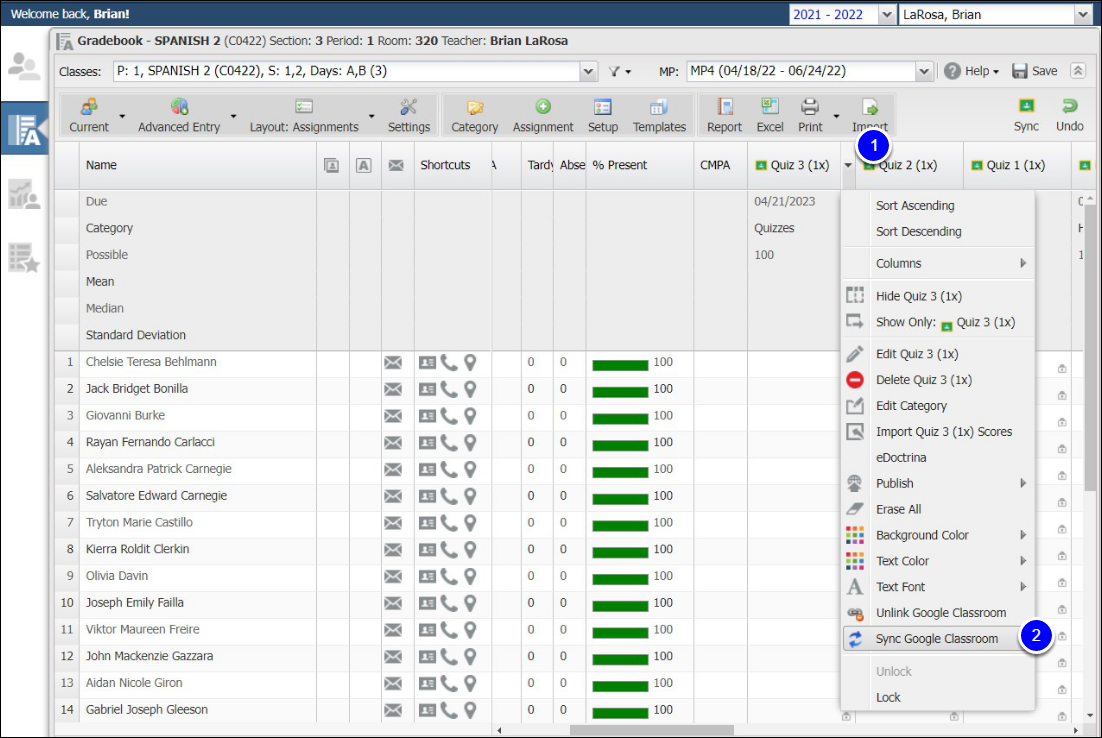 Syncing Assignments Linked to Google Classroom