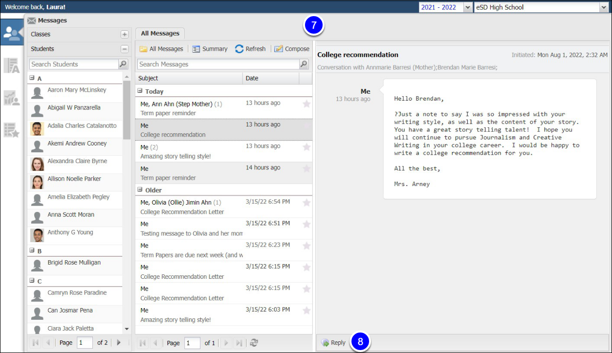 Portal Messages