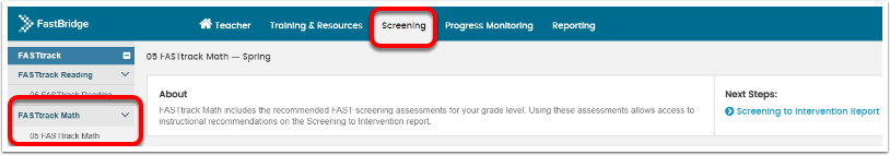 FASTtrack Math Overview