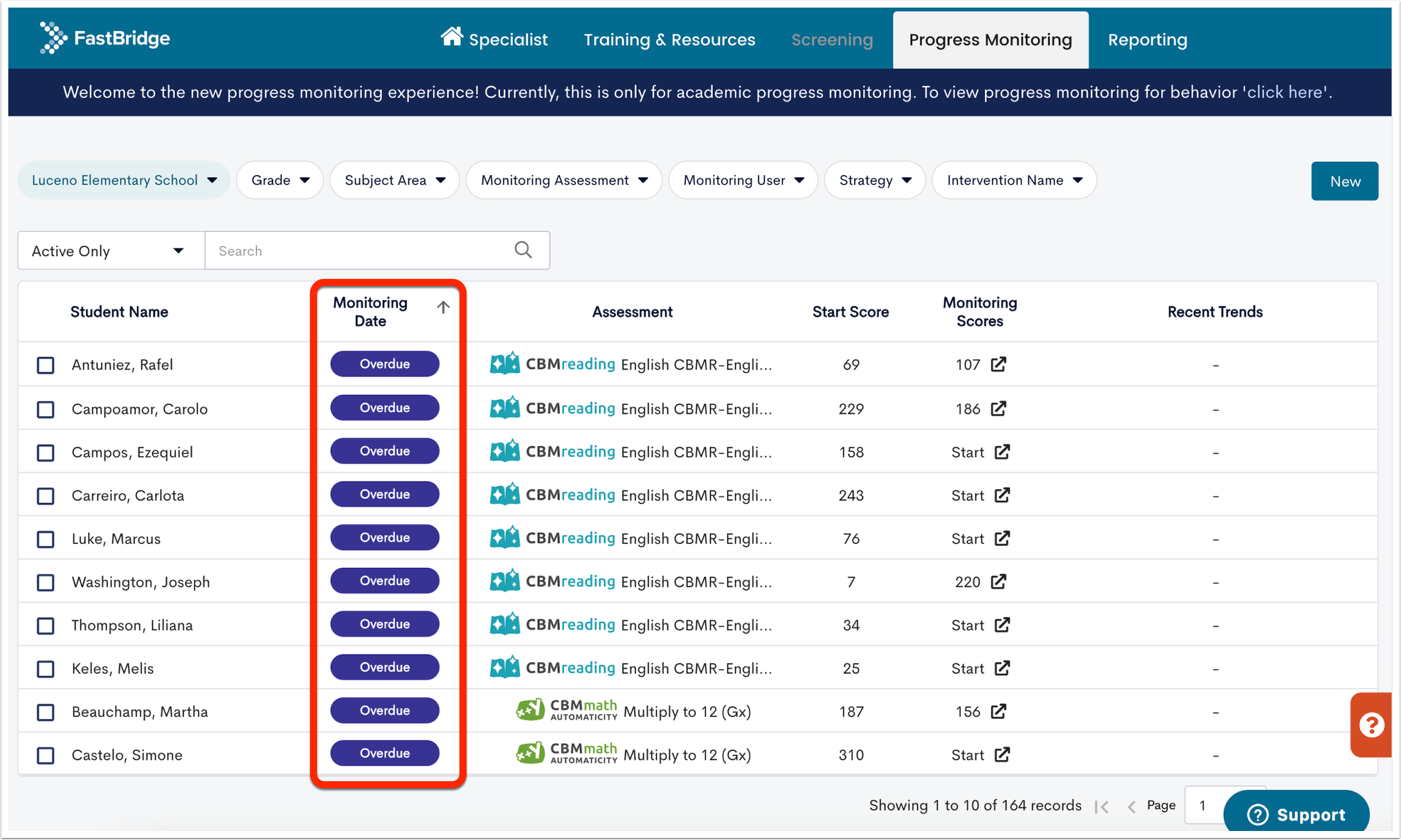 Inactive Progress Monitoring Plans: Ended vs. Released