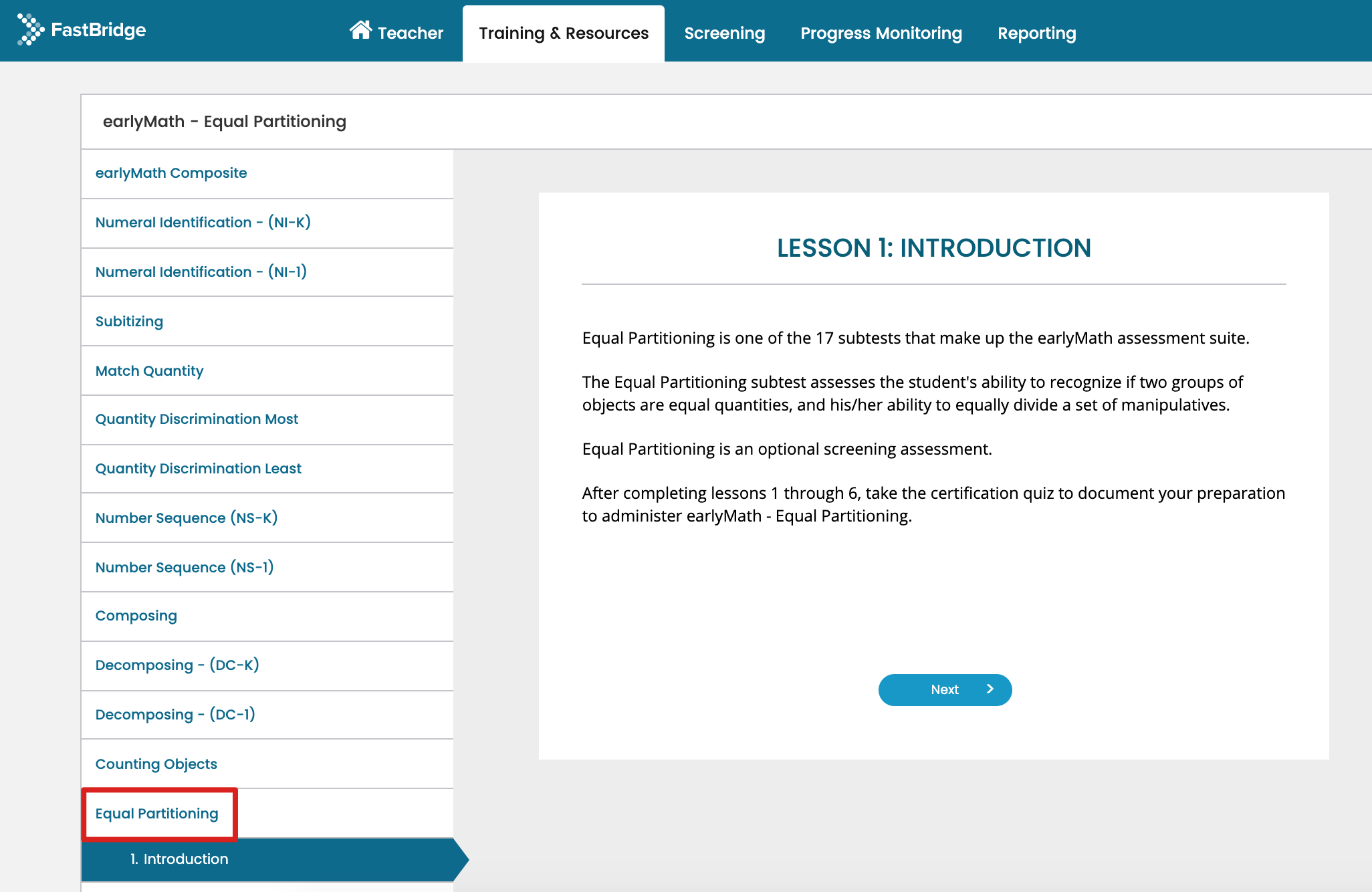 earlyMath English - Equal Partitioning