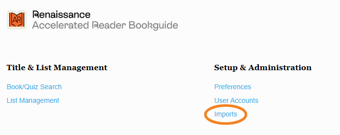 Importing into AR Bookguide
