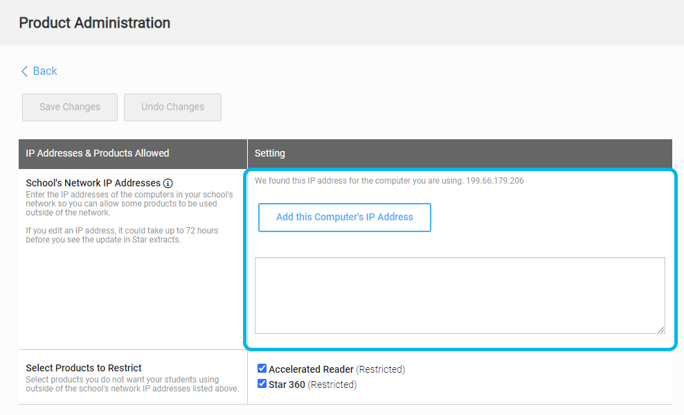 IP Addresses and Product Access