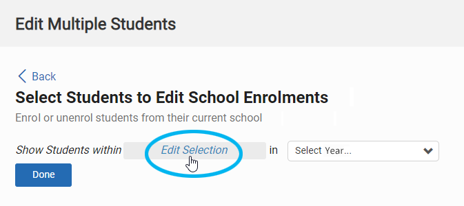 Edit School Enrolments for Multiple Students