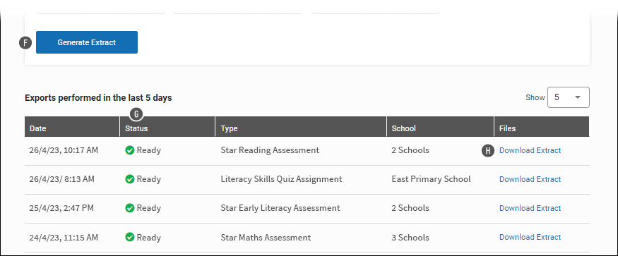 Exporting Student Data